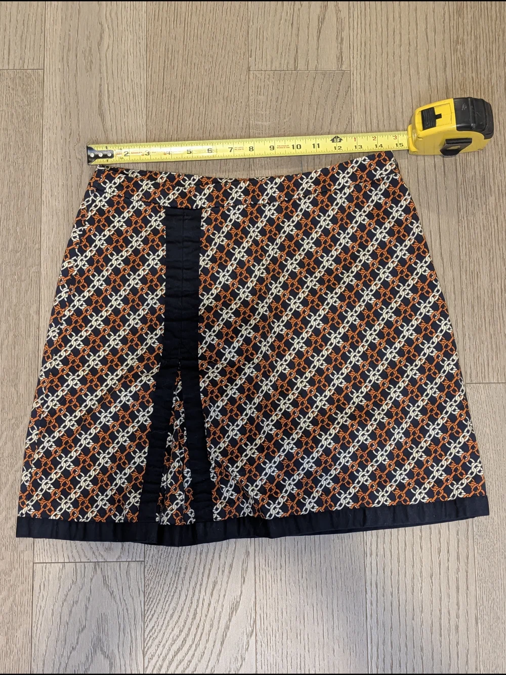 Harold's Navy, Orange and Cream Patterned Mini Skort